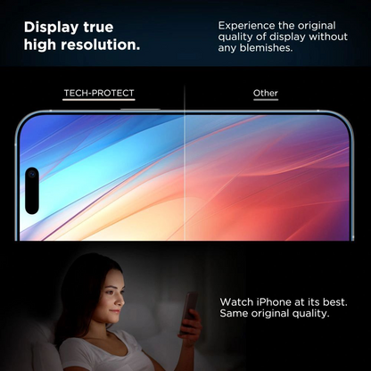 Tech-Protect Quick Set+ suojakalvo Apple iPhone 17:lle, Panssarilasi, Täysliima, 2 kappaleen setti, Musta