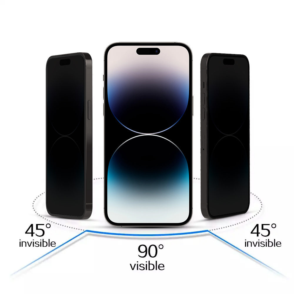 Tel Protect 10X Plus Titanium Privacy Screen Protector for Apple iPhone 17 / 16 Pro, Tempered Glass, Full Glue