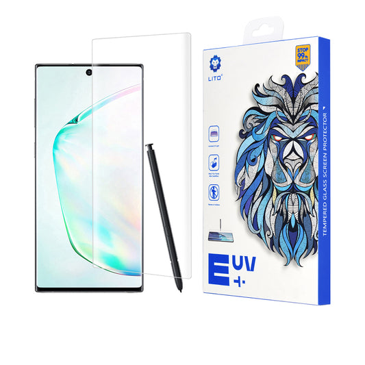 Lito-näytönsuoja Samsung Galaxy Note 10+ 5G N976 / Note 10+ N975:lle, karkaistu lasi, UV-liima, 3D