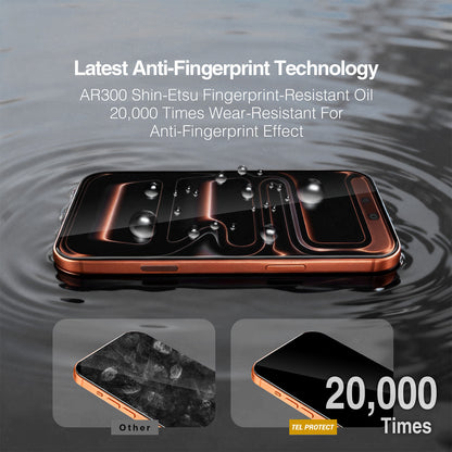 Tel Protect 10X HD DLC Diamond Coating -näytönsuojalasi Apple iPhone 18 Pro / 17 Pro -puhelimelle, karkaistua lasia, täysliimakiinnitys, musta