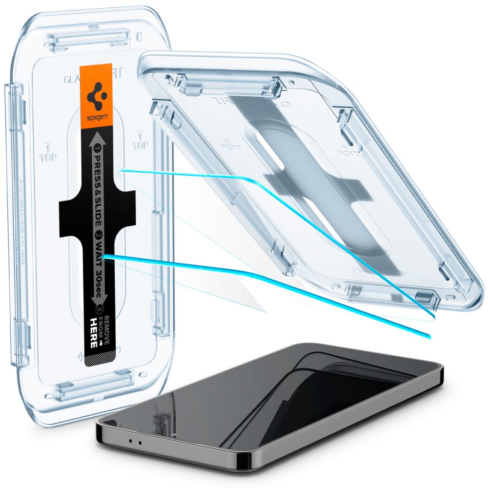 Spigen GlastR EZ FIT -suojakalvo Samsung Galaxy S25+ S936 / S24+ S926 -puhelimille, Panssarilasi, Täysliima, 2 kappaleen setti AGL07432