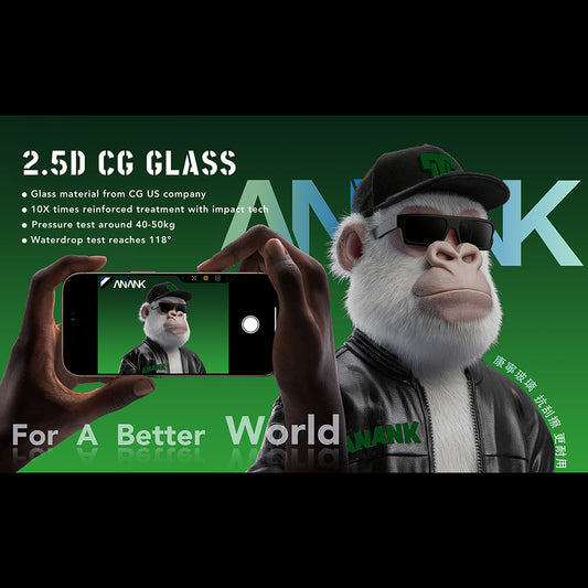 Anank 10X Reinforced CG näytönsuojakalvo Apple iPhone 17 Pro Max, karkaistu lasi, Full Glue, 2.5D, musta