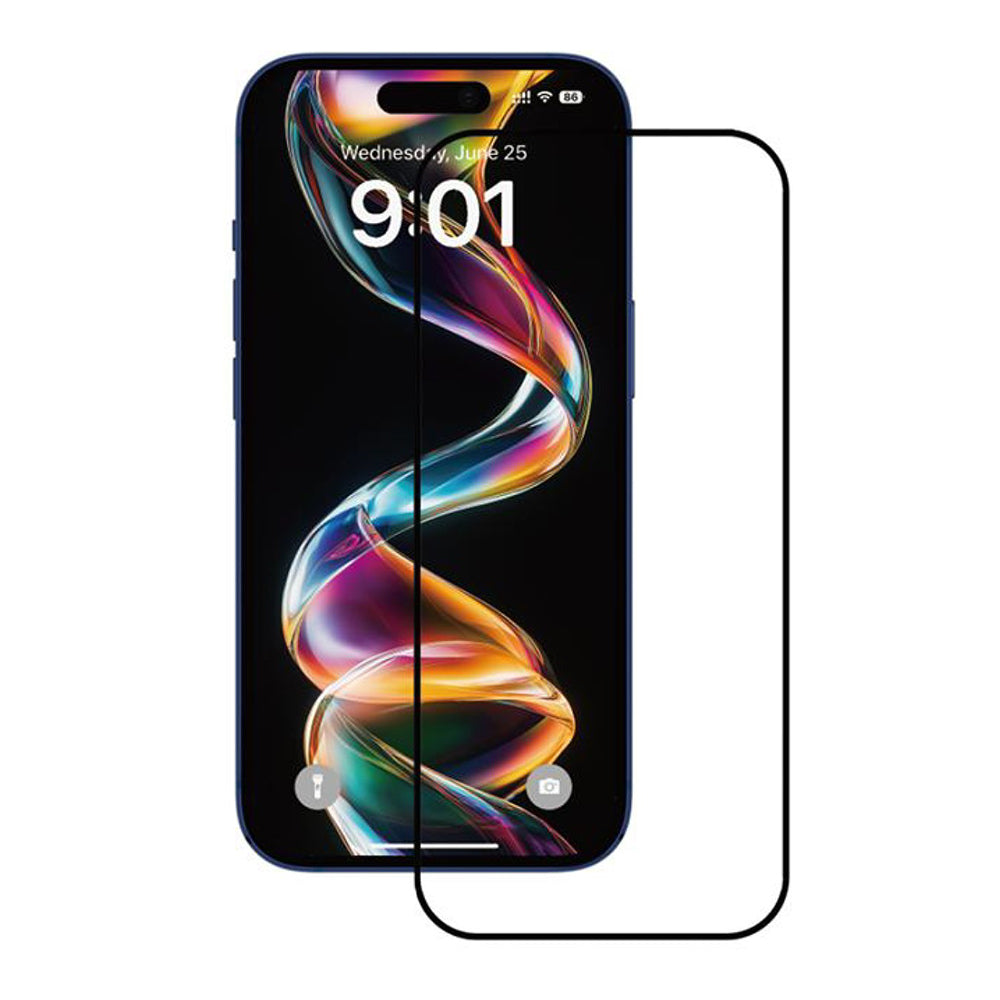 Anank 1X Reinforced Screen Protector for Apple iPhone 16 Pro, Tempered Glass, Full Glue, 2.5D, Black