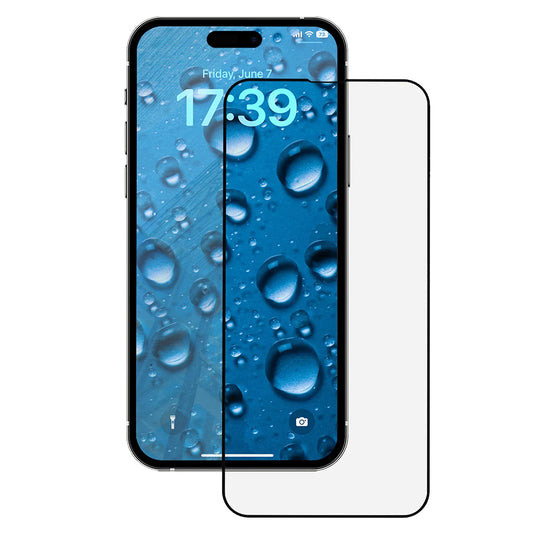 Anank 3X Reinforced näytönsuoja Apple iPhone 15:lle, karkaistu lasi, täysiliimainen, 2.5D, musta