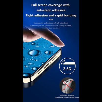 Anank 3X Reinforced Screen Protector Film for Apple iPhone 16 Pro, Tempered Glass, Full Glue, 2.5D, Black