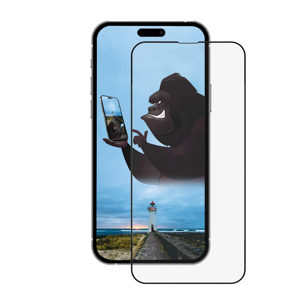 Anank 5X Reinforced CG Screen Protector for Apple iPhone 15 Pro, Tempered Glass, Full Glue, 2.5D, Black