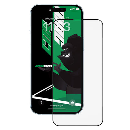 Anank 5X Reinforced CG Screen Protector for Apple iPhone 15, Tempered Glass, Full Glue, 2.5D, Black