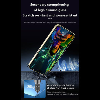 Anank Anti-sormenjälkisuojakalvo Apple iPhone 14 Pro Maxille, Karkaistu lasi, Täysi liima, 2.5D, Musta