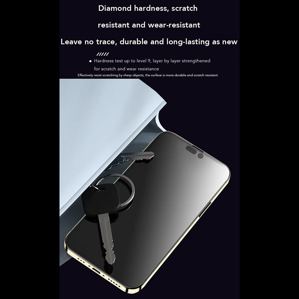Anank Anti-sormenjälki Näytönsuoja Apple iPhone 14 Prolle, Karkaistu Lasi, Täysi Liima, 2.5D, Musta