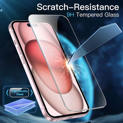 Anank-näytönsuoja Apple iPhone 15:lle, karkaistu lasi, täysi liima, 3D, 10 kappaleen setti