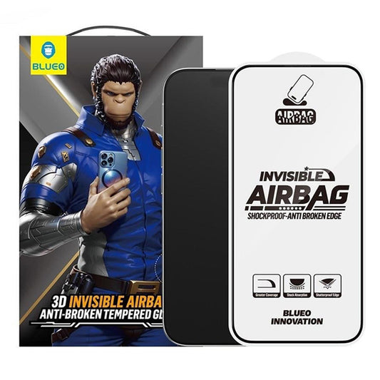 Blueo Anti-Broken suojakalvo Apple iPhone 17 Air, karkaistu lasi, Full Glue, musta
