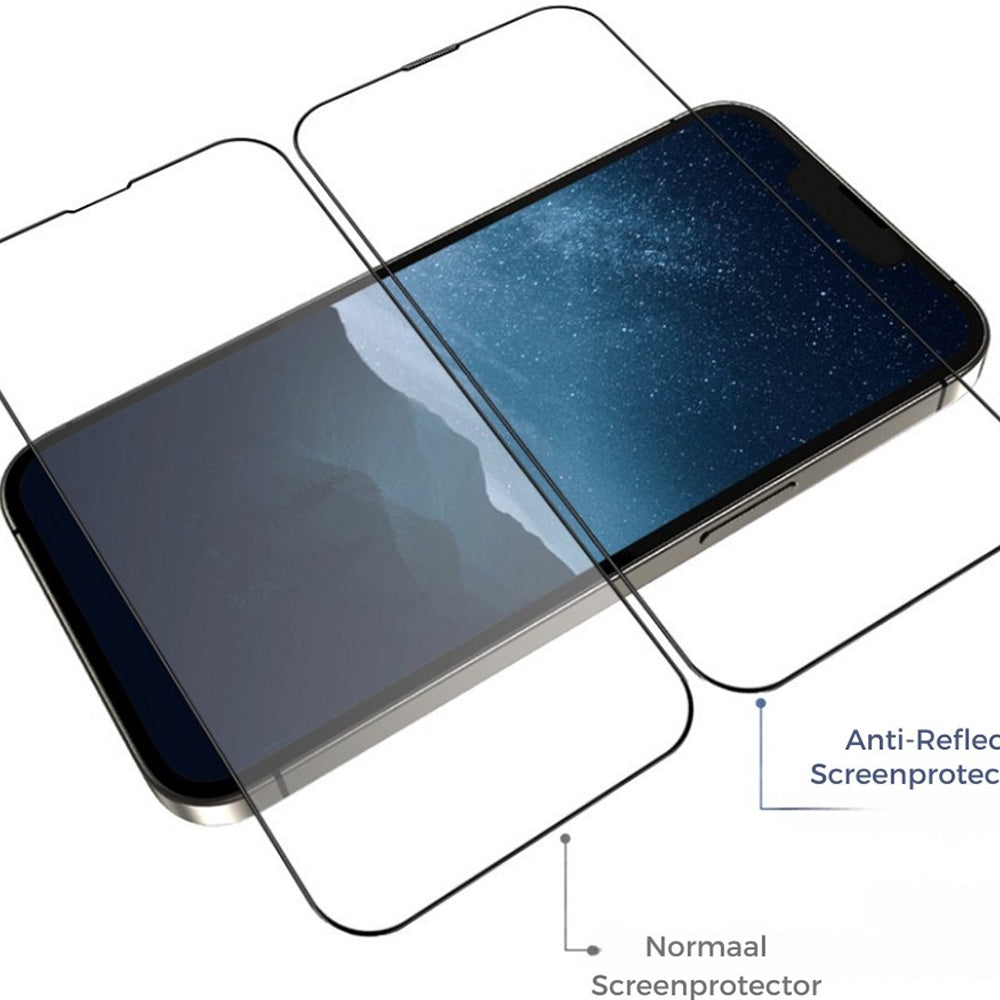 Blueo Anti-Reflective HD Applicator Pro -näytönsuoja Apple iPhone 15 Prolle, karkaistu lasi, täysiliimainen, musta