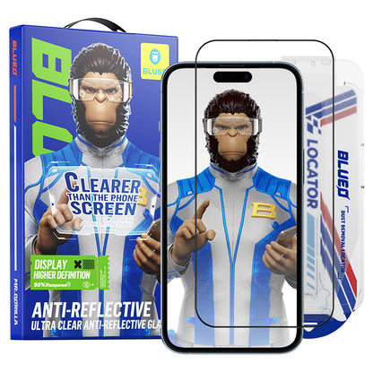 Blueo Anti-Reflective HD Applicator Pro -näytönsuoja Apple iPhone 16 Prolle, karkaistu lasi, täysiliimainen, musta