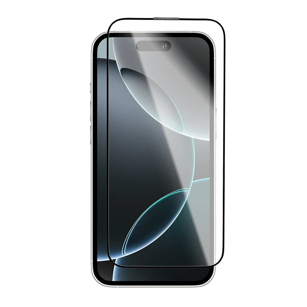 Blueo Crystal Anti-Scratch Screen Protector Film with Applicator for Apple iPhone 15 Pro Max, Tempered Glass, Full Glue, Black