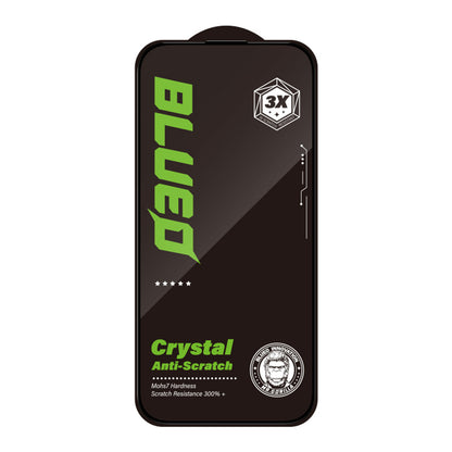 Blueo Crystal naarmuuntumaton suojakalvo Apple iPhone 16 Pro:lle, karkaistu lasi, täysiliimainen, musta