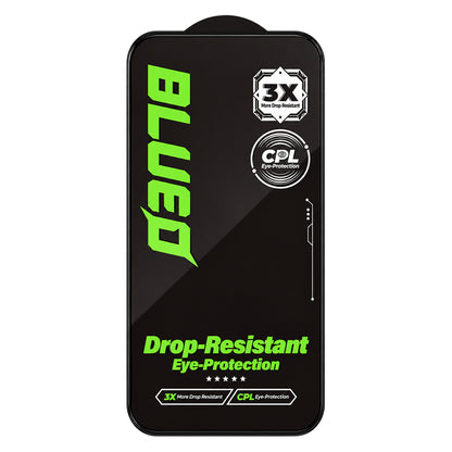 Blueo Drop Resistant -näytönsuojalasi Apple iPhone 18 Pro / 17 Pro / 17 / 16 Pro -puhelimille, karkaistua lasia, koko pinnan liimapinta, musta