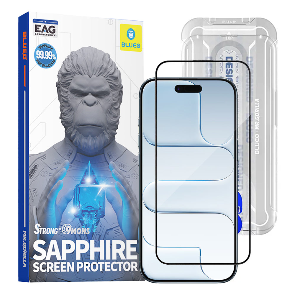 Blueo Sapphire Applicator Pro -suojakalvo Apple iPhone 17 Airille, Panssarilasi, Täysliima
