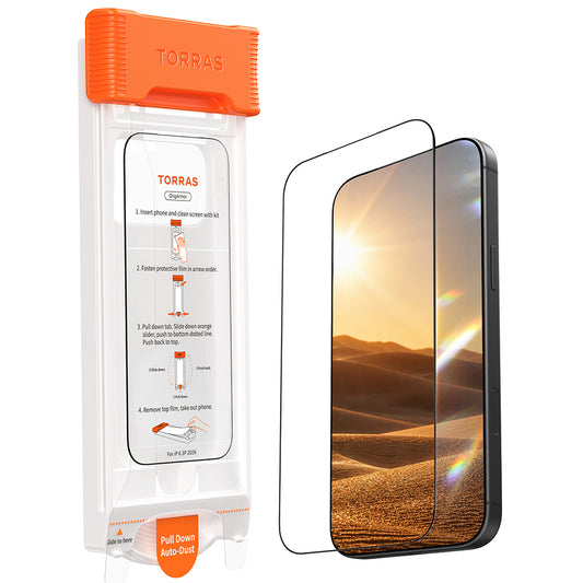 Torras OrigArmor -näytönsuoja Apple iPhone 18 Pro Max / 17 Pro Max -puhelimille, karkaistu lasi, täysi liima