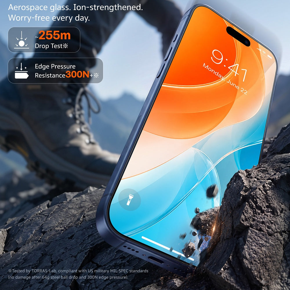 Torras Sunview AR -näytönsuoja Apple iPhone 18 Pro / 17 Pro:lle, karkaistu lasi, täysi liima
