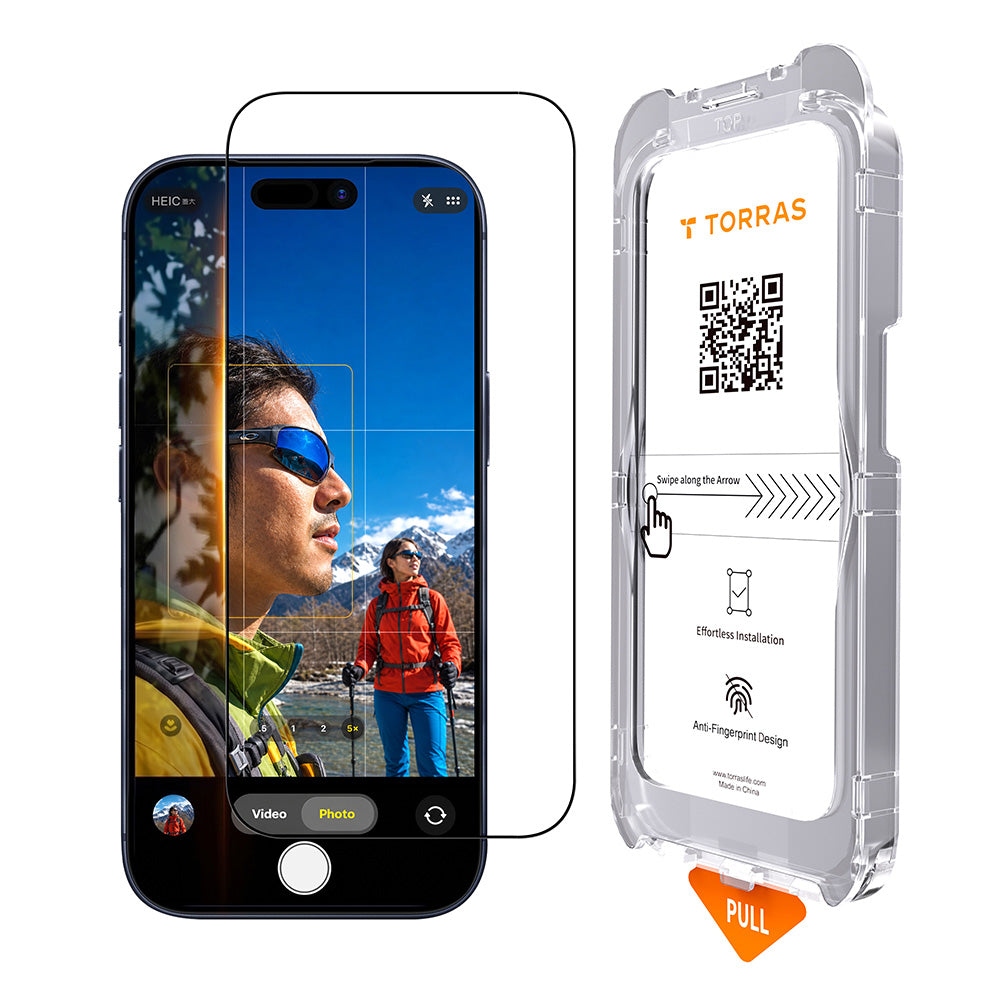 Torras Sunview AR -näytönsuoja Apple iPhone 18 Pro / 17 Pro:lle, karkaistu lasi, täysi liima