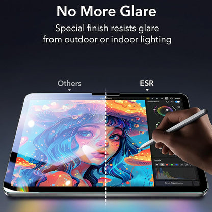 ESR Armorite Paper Feel UltraFit -näytönsuojakalvo Apple iPadille (2025) / (2022), Panssarilasi, Täysliima, 2 kappaleen setti