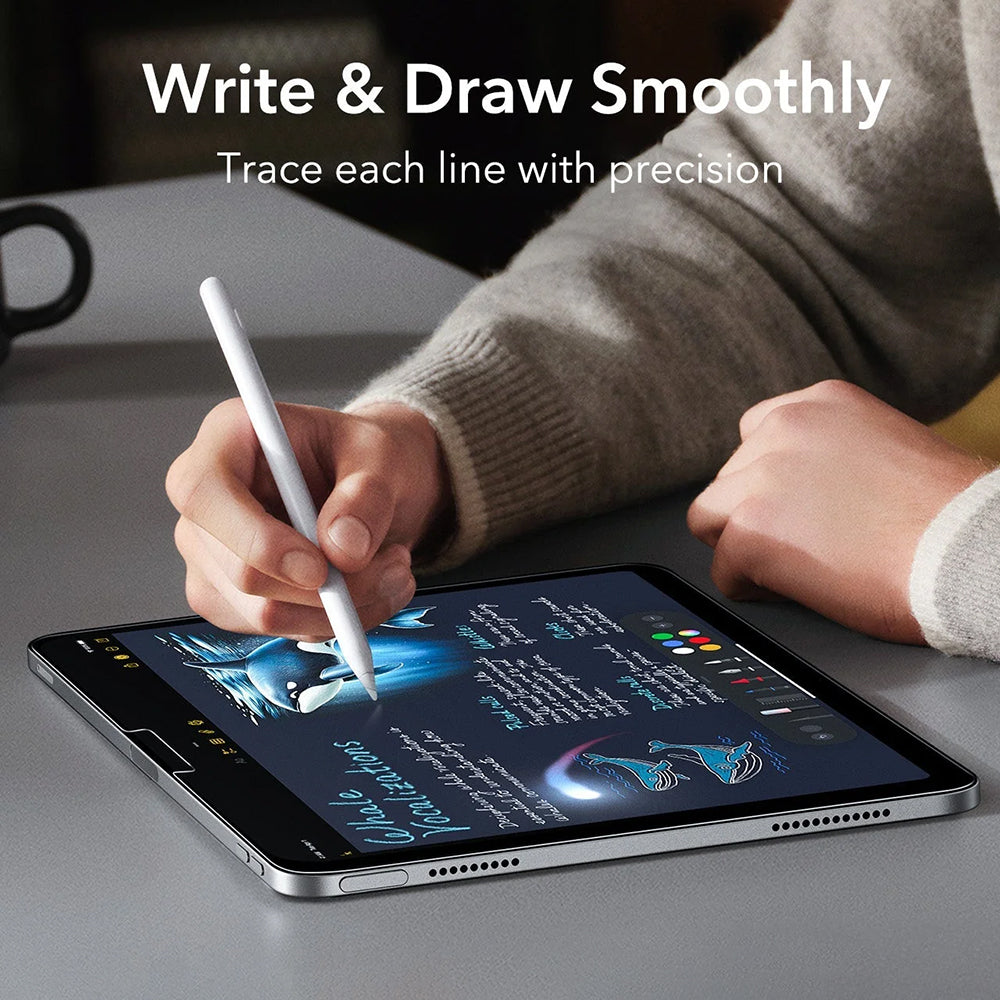 ESR Armorite Paper Feel UltraFit -näytönsuojakalvo Apple iPadille (2025) / (2022), Panssarilasi, Täysliima, 2 kappaleen setti