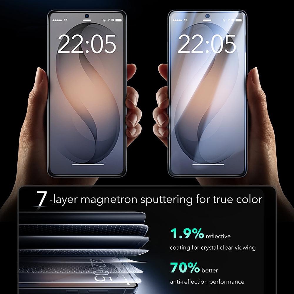 ESR Armorite näytönsuojakalvo Samsung Galaxy S26 Ultra -puhelimelle, Karkaistu lasi, Full Glue, 2 kappaleen setti