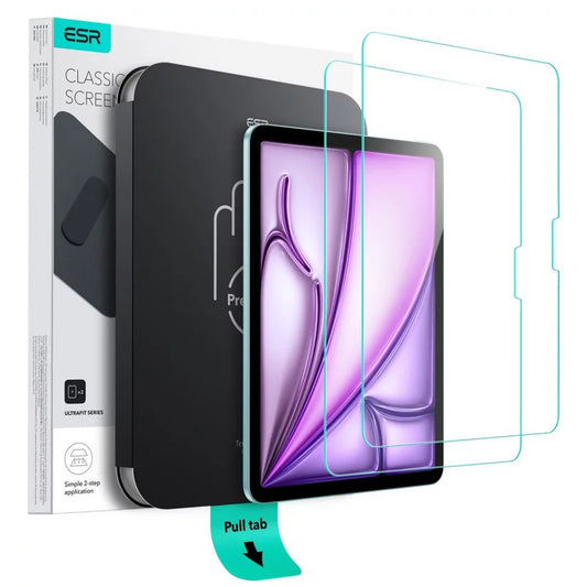 ESR UltraFit näytönsuojakalvo Apple iPad Air 11 (2025) / Air 11 (2024) varten, karkaistu lasi, Full Glue, 2 kappaleen setti