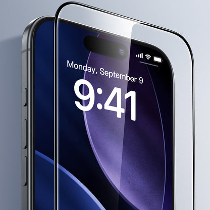 Suojakalvo ESR UltraFit Apple iPhone 17 Prolle, Panssarilasi, Täysliima, Musta
