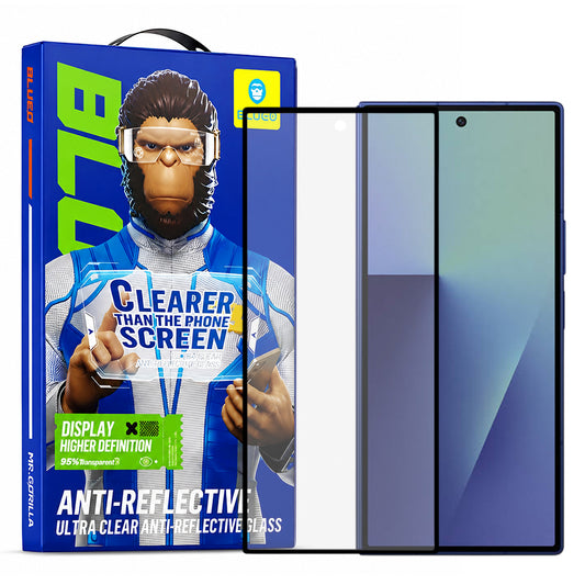 Blueo Anti-Reflective HD Ulkoinen Näytön Suojakalvo Samsung Galaxy Z Fold8 Ultra F976:lle, Karkaistu Lasi, Täysi Liima, Musta