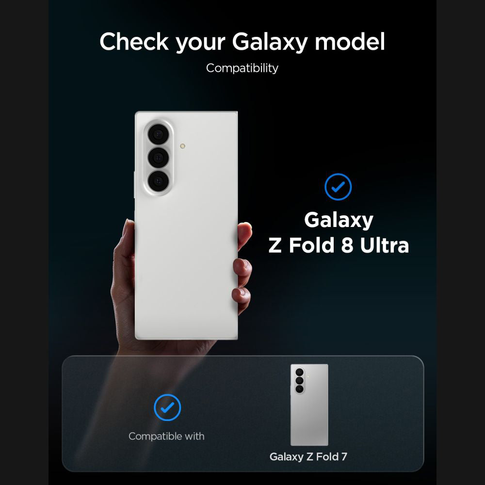 Ulkoisen näytön suojakalvo Privacy Spigen GlastR EZ FIT Pro HD Samsung Galaxy Z Fold8 Ultra F976:lle, karkaistu lasi, täysiliimainen, 2 kappaleen setti