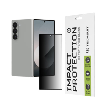 Privacy Techsuit -ulkonäytön suojakalvo Samsung Galaxy Z Fold6 F956:lle, karkaistu lasi, täysiliimainen, 111D