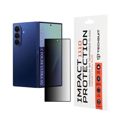 Privacy Techsuit -ulkoisen näytön suojakalvo Samsung Galaxy Z Fold8 Ultra F971:lle, karkaistu lasi, täysiliimainen, 111D