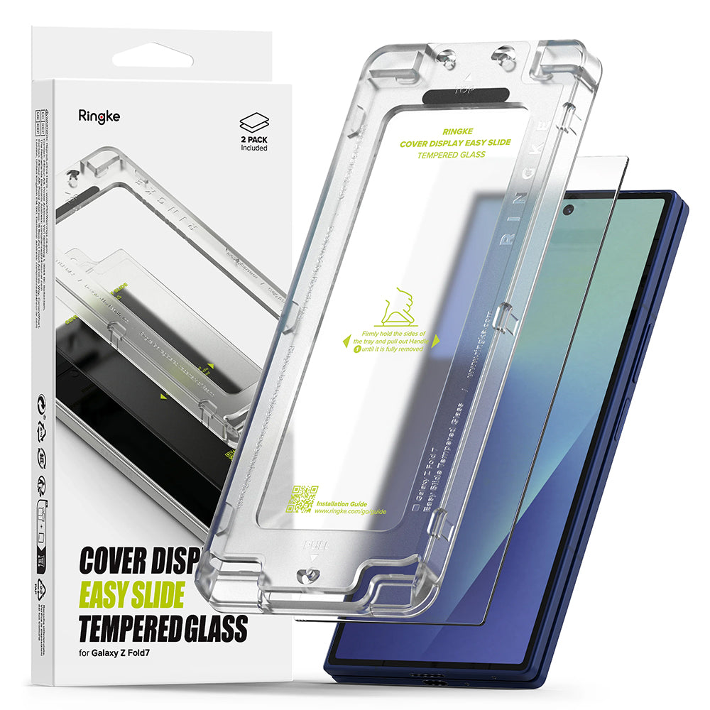 Ringke Easy Slide ulkoinen näytönsuojakalvo Samsung Galaxy Z Fold7 F966:lle, karkaistu lasi, täysliima, 2 kappaleen setti