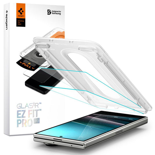 Spigen GlastR EZ FIT Pro HD ulkoinen näytönsuojakalvo Samsung Galaxy Z Fold7 F966:lle, karkaistu lasi, täysliima, 2 kappaleen setti AGL09579