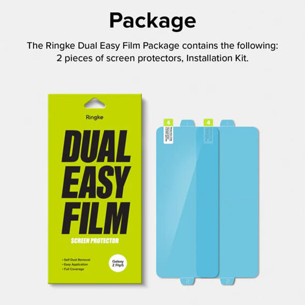 Sisäinen näytönsuojakalvo Ringke Dual Easy Samsung Galaxy Z Flip5 F731:lle, Muovi, 2 kappaleen setti