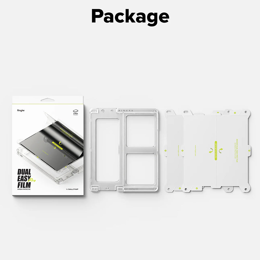 Ringke Dual Easy Pro Inner Screen Protector Film for Samsung Galaxy Z Fold7 F966, Plastic, Set of 2 pieces