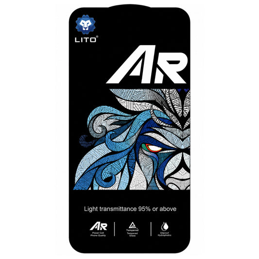 Lito AR SE -näytönsuoja Apple iPhone 18 Pro / 17 Pro -puhelimelle, karkaistu lasi, täysiliimainen, musta