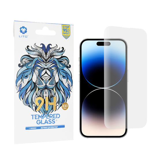 Lito Classic -näytönsuoja Apple iPhone 14 Prolle, karkaistu lasi, täysliimainen, 2.5D