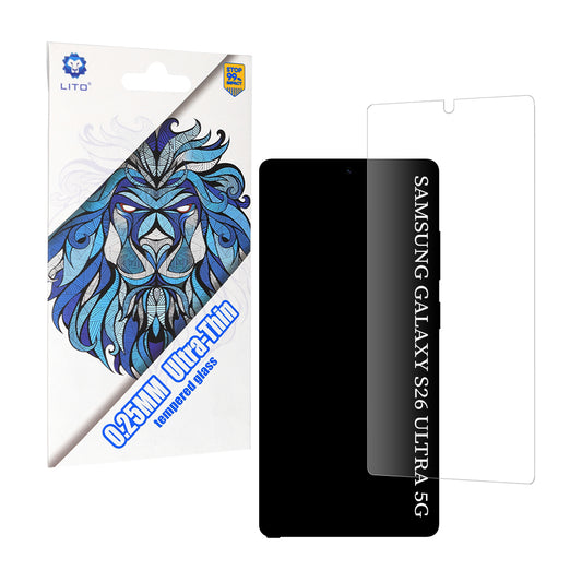 Lito Classic Ultra Thin -näytönsuojakalvo Samsung Galaxy S26 Ultra -puhelimelle, Panssarilasi, Täysliima, 2.5D