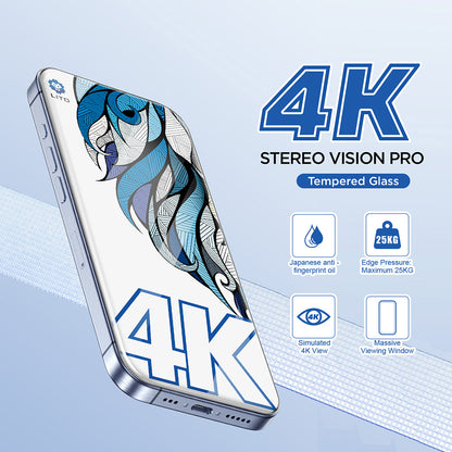 Lito D+ Max 4K suojakalvo Apple iPhone 17 / 16 Pro, karkaistu lasi, täysliima, musta