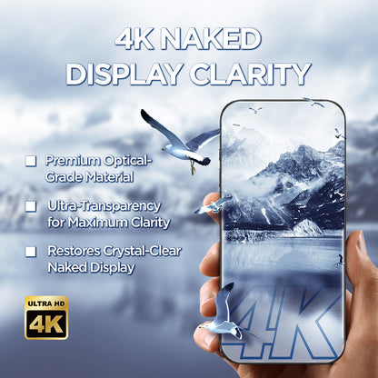 Lito D+ Max 4K suojakalvo Apple iPhone 17 / 16 Pro, karkaistu lasi, täysliima, musta