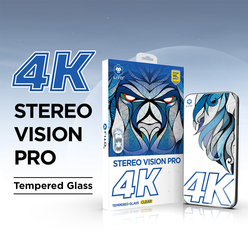 Lito D+ Max 4K suojakalvo Apple iPhone 17 / 16 Pro, karkaistu lasi, täysliima, musta