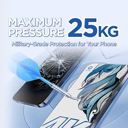 Lito D+ Max 4K suojakalvo Apple iPhone 17 / 16 Pro, karkaistu lasi, täysliima, musta