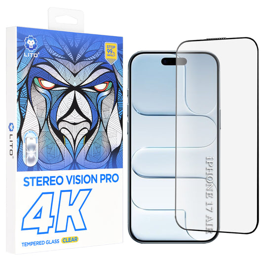 Suojakalvo Lito D+ Max 4K Apple iPhone 17 Air -puhelimelle, Karkaistu lasi, Täysliima, Musta