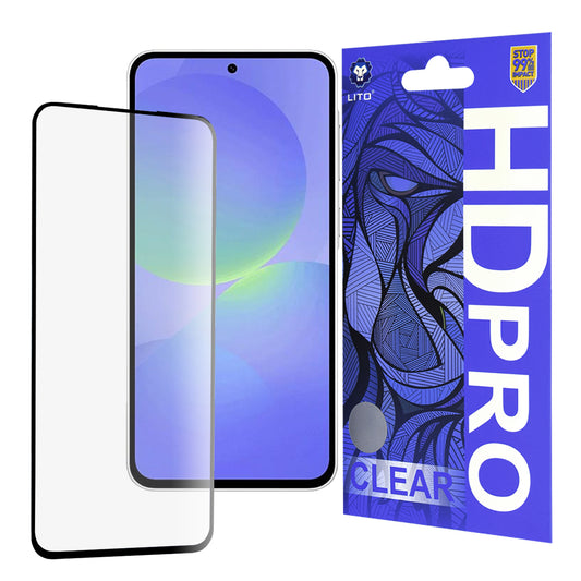 Lito HD Pro Clear näytönsuoja Samsung Galaxy A36 A366:lle, karkaistu lasi, täysi liima, musta