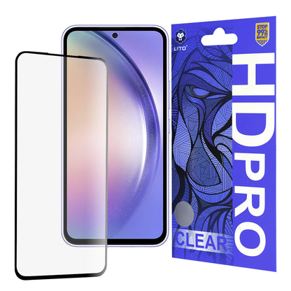 Lito HD Pro Clear -näytönsuoja Samsung Galaxy A54 A546:lle, karkaistu lasi, täysi liima, musta