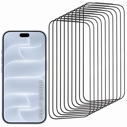 Lito HD Pro -näytönsuojalasi Apple iPhone 18 Pro / 17 Pro -puhelimelle, karkaistu lasi, täysliimapinta, 10 kappaleen setti, musta