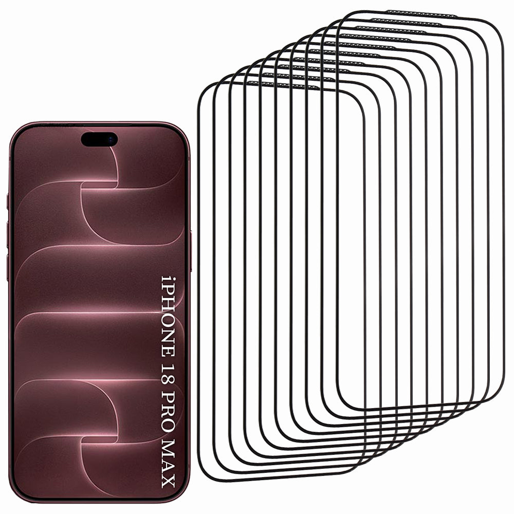 Lito HD Pro -näytönsuojalasi Apple iPhone 18 Pro Max / 17 Pro Max -puhelimelle, karkaistu lasi, koko pinnan liimapinta, 10 kappaleen setti, musta