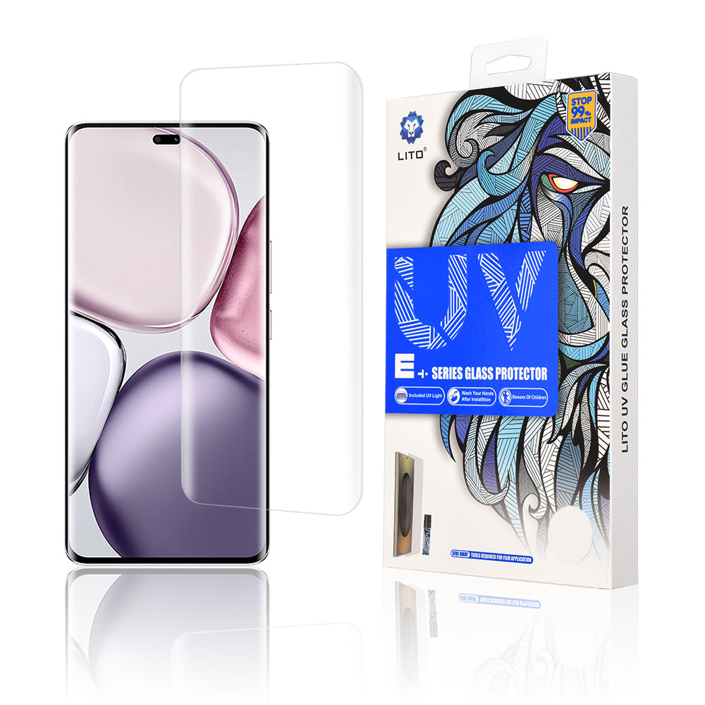 Lito-näytönsuoja Honor X9c / Magic7 Lite -puhelimelle, karkaistu lasi, UV-liima, 3D